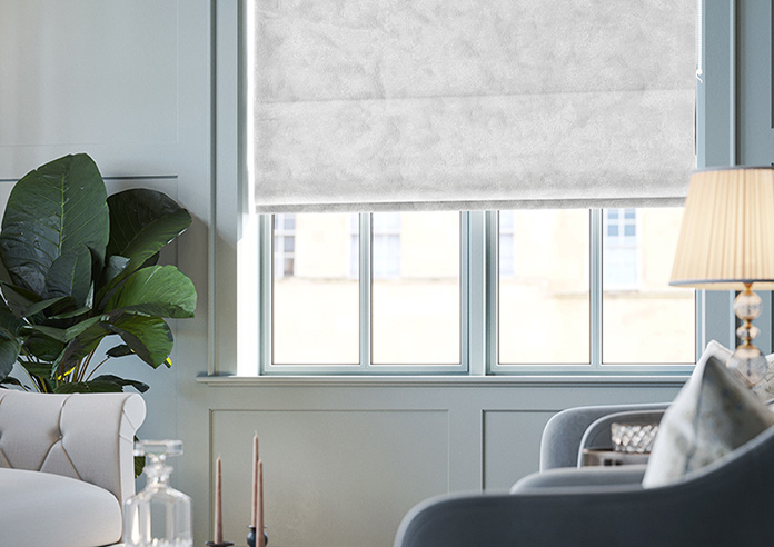 Crushed Velvet, White - Roman Blind - Image 5